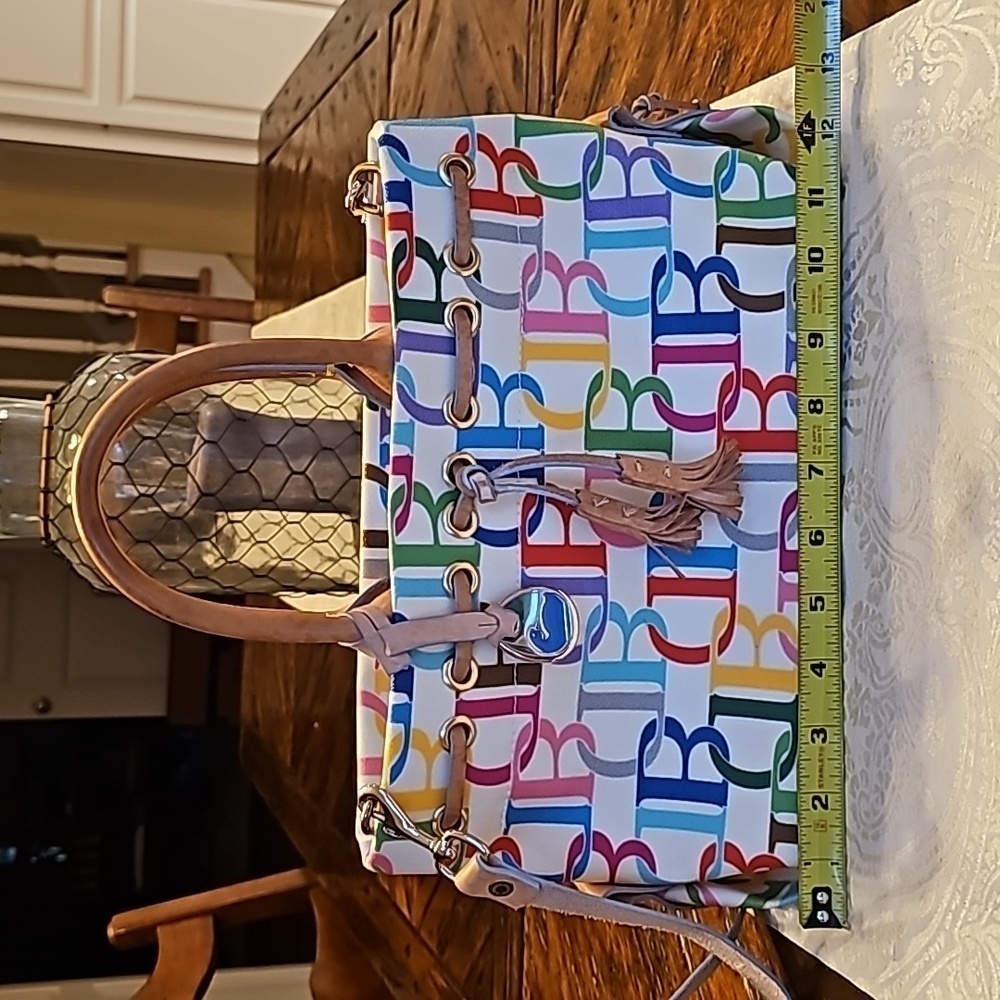 Dooney & Bourke Vintage Tasseled Multicolored Satchel Handbag Bag - OS - Picture 10 of 12